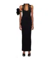 Jean Paul Gaultier Womens Black Ribbed Scoop-neck Cotton-jersey Midi Dress In Black