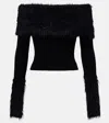 Jean Paul Gaultier Knitwear With Off-the-shoulder Design And Faux Fur Trim In Black