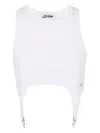 Jean Paul Gaultier Cotton Ribbed Bra With Lingerie Garter Clothing In White