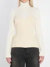 Jean Paul Gaultier Ribbed Knit Pullover In Neutral