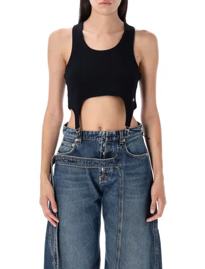 JEAN PAUL GAULTIER JEAN PAUL GAULTIER RIBBED "LINGERIE" CROP TOP