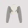 JEAN PAUL GAULTIER RIBBED MARINIERE CROP PULLOVER