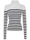 Jean Paul Gaultier Ribbed Mariniere Pullover With Transparent Window Detail In Multi
