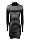 Jean Paul Gaultier Striped Mini Dress In Two In Azul