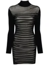Jean Paul Gaultier Striped Mini Dress In Two