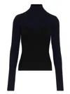 Jean Paul Gaultier Ribbed Merino Wool Turtleneck Sweater In Black
