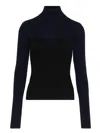 Jean Paul Gaultier Ribbed Merino Wool Turtleneck Sweater In Blue