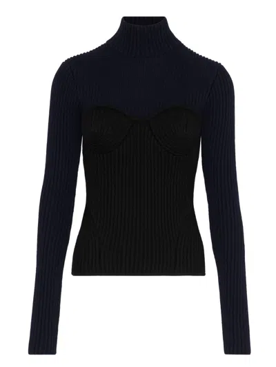 JEAN PAUL GAULTIER JEAN PAUL GAULTIER RIBBED MERINO WOOL TURTLENECK SWEATER