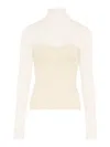 Jean Paul Gaultier Ribbed Knit Pullover Inspiration Corset In Neutral