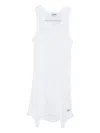 Jean Paul Gaultier Sleeveless Mini Dress With Garter-style Hem In White
