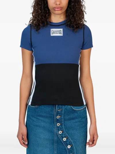 Jean Paul Gaultier T-shirt Mit Gerippten Einsätzen In Blue