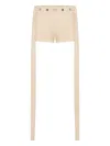 Jean Paul Gaultier Ribbed Patch-detail Shorts In Neutral