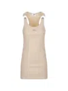 Jean Paul Gaultier Womens Nude Ribbed Sleeveless Cotton-jersey Mini Dress In Neutral