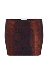 Jean Paul Gaultier Cotton Ribbed Printed Python Mini Skirt In Brown