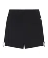 Jean Paul Gaultier Cotton Ribbed Mini Short With Lingerie Garter Clothing In Black