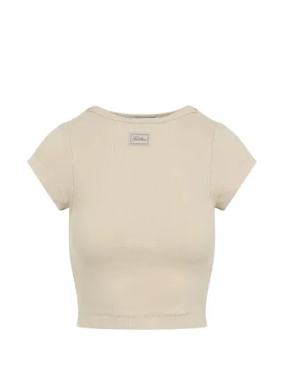 Jean Paul Gaultier Ribbed Short-sleeved T-shirt In Neutral