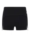 Jean Paul Gaultier Cotton Ribbed Mini Short With Lingerie Garter Clothing In Black