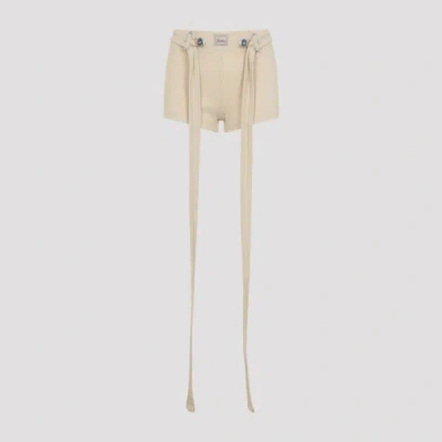 Jean Paul Gaultier Ribbed Shorts M In Neutral