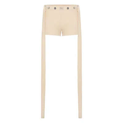 Jean Paul Gaultier Ribbed Shorts In Neutral