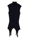 Jean Paul Gaultier Ribbed Sleeveless Top In Black
