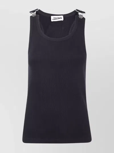 JEAN PAUL GAULTIER RIBBED SLEEVELESS TOP METAL HARDWARE