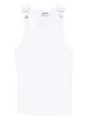 Jean Paul Gaultier Ribbed Texture Sleeveless Tank Top With Double Buckle Hardware In White
