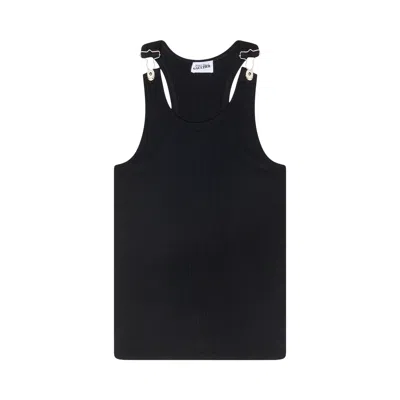 Pre-owned Jean Paul Gaultier Ribbed Tank Top 'black' | Women's Size Xl