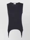 Jean Paul Gaultier Women Ribbed Tank Top With Lingerie Garter In Black
