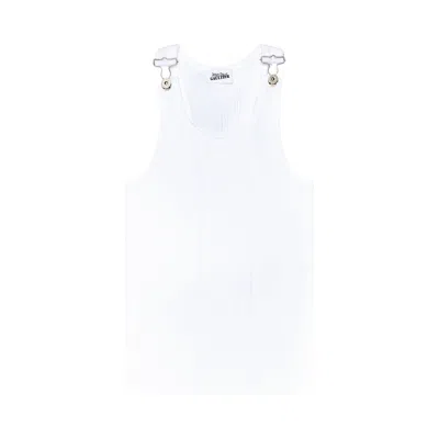 Pre-owned Jean Paul Gaultier Ribbed Tank Top 'white' | Women's Size Xl