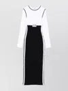 Jean Paul Gaultier Ribbed Texture Crew Neck Long Sleeve Dress In Black