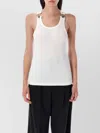 Jean Paul Gaultier Ribbed Texture Sleeveless Tank Top With Double Buckle Hardware In White