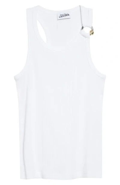 JEAN PAUL GAULTIER JEAN PAUL GAULTIER RING DETAIL COTTON RIB TANK