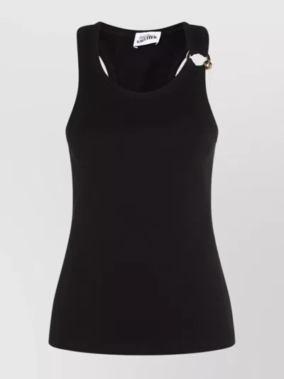 JEAN PAUL GAULTIER RING DETAIL RIBBED SLEEVELESS TOP
