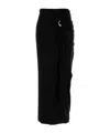 Jean Paul Gaultier Womens Black Piercing Asymmetric Jersey Midi Skirt In Black