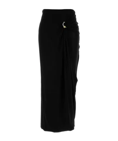 JEAN PAUL GAULTIER JEAN PAUL GAULTIER RING-DETAIL DRAPED MIDI SKIRT