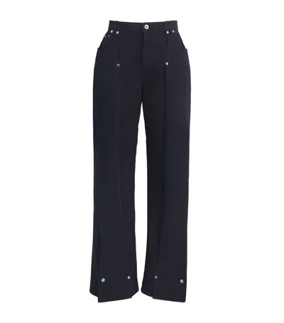 JEAN PAUL GAULTIER RIVET-PLEAT STRAIGHT JEANS