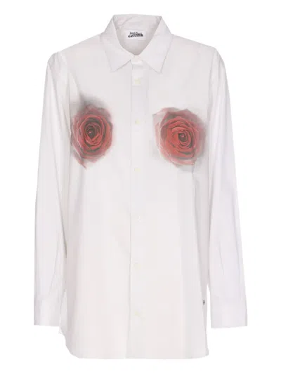 JEAN PAUL GAULTIER ROSE-PRINT BUTTON-DOWN SHIRT