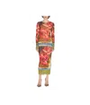 Jean Paul Gaultier Rose-print Mesh Midi Dress In Multicolor