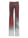 Jean Paul Gaultier Floral Mesh Flared Trousers Stretch In Brown