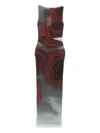 Jean Paul Gaultier The Long Red Blurry Tulle Maxi Dress In Brown