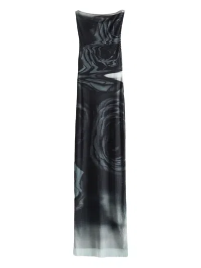JEAN PAUL GAULTIER ROSE-PRINT SLEEVELESS MAXI DRESS
