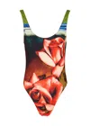 Jean Paul Gaultier The Red Roses Swimsuit In Multicoloured