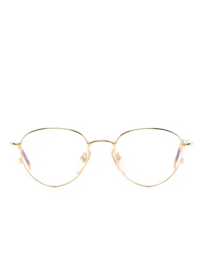 Jean Paul Gaultier Round-frame Metal Optical Glasses In Gold