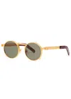 Jean Paul Gaultier Round-frame Sunglasses In Gold