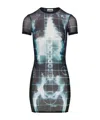 Jean Paul Gaultier Squeletor Short Dress Woman Black And Blue In Black