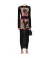 Jean Paul Gaultier Round Neck Long Sleeve Dress In Black