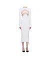 Jean Paul Gaultier Round Neck Long Sleeve Dress In White