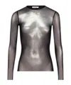 Jean Paul Gaultier Top Long Sleeve Silver Dust Woman Black In Gray
