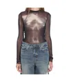 Jean Paul Gaultier Round-neck Printed Hoodie In Brown