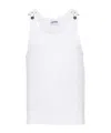 Jean Paul Gaultier Ribbed Texture Sleeveless Tank Top With Double Buckle Hardware In White